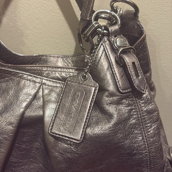 Coach Madison Maggie Mia shoulder bag  satchel  silver bronze metallic excellent - Picture 4 of 17